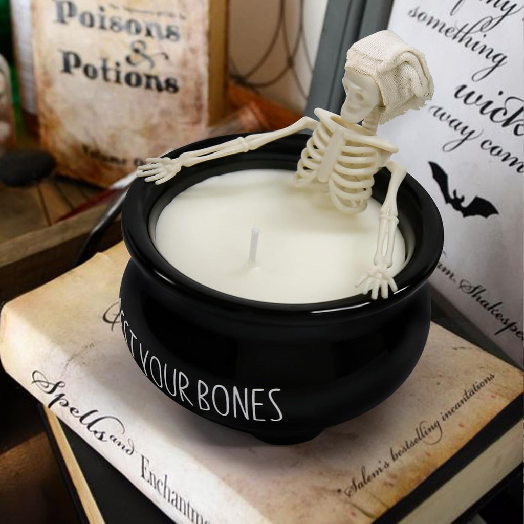 Halloween Decorations Indoor - Cute Skeleton Candles Decor - Set of 144