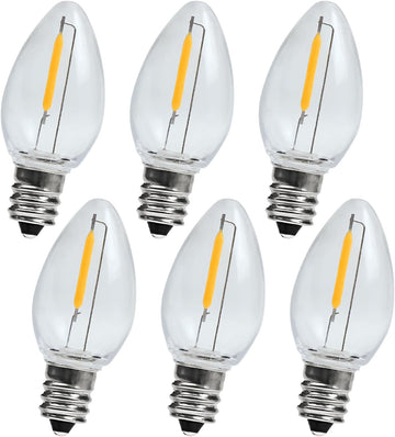 6Pack Shatter Resistant C7 LED Night Light Bulbs, E12 LED Bulb