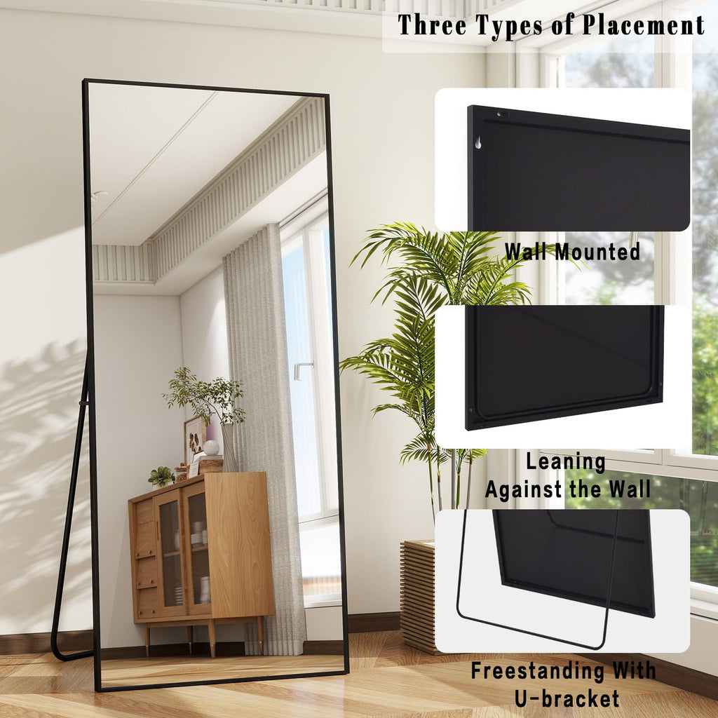 Full Length Mirror with Stand, 65"x24" Floor Mirror