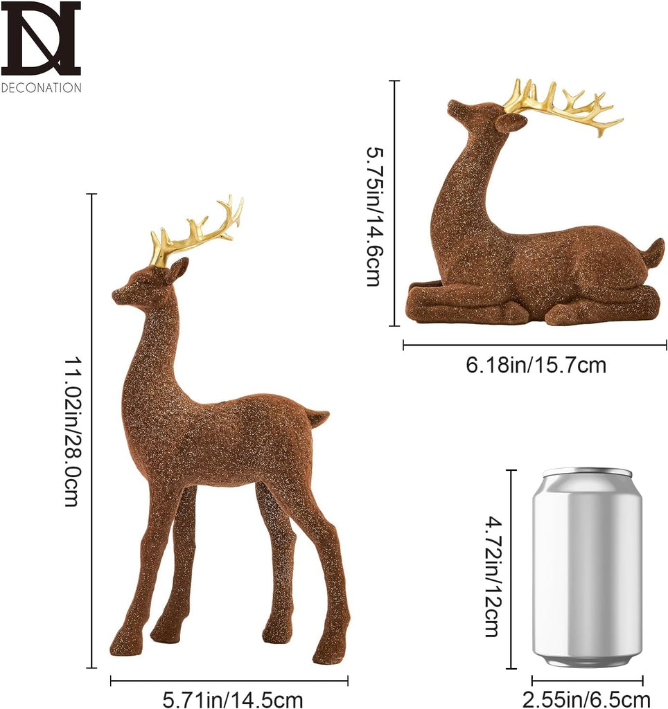 Christmas Decorations Reindeer Figurines, Deer Decor Statues