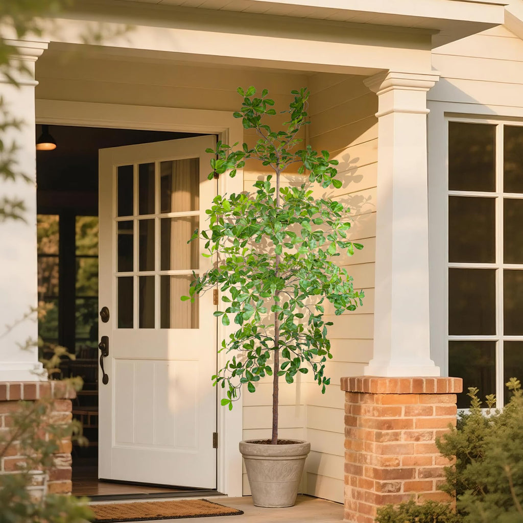 Artificial Black Olive Tree, 7FT Tall Big Faux Shady Lady Tree with Potted, Fake Olive Tree Decor Indoor