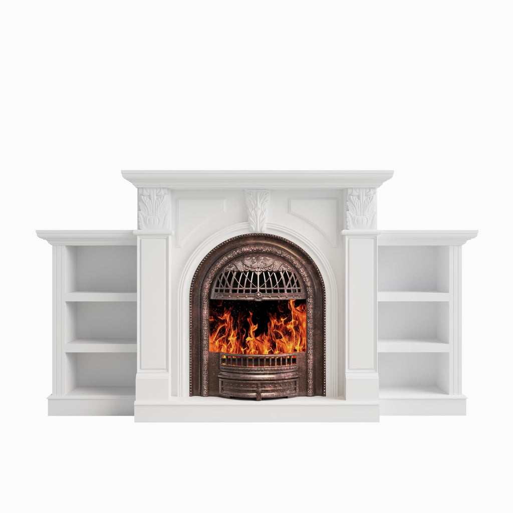 80" Birdcage Electric Fireplace TV Stand with Mantel
