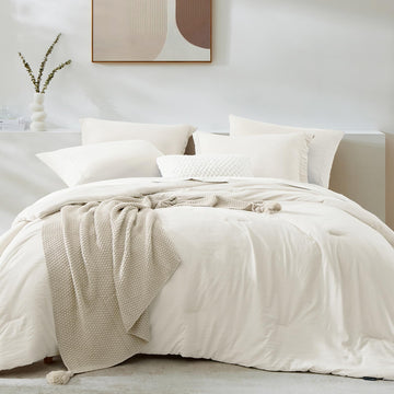 Comforter Set-7 Pieces Soft Prewashed Bed in a Bag Bedding Sets