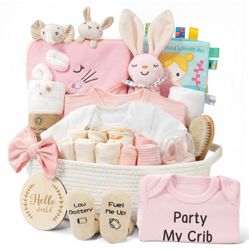Piece Baby Shower Gifts for Girls, Baby Essentials for Newborn, Large Baby Girl Gift Basket, Gender Reveal Gifts