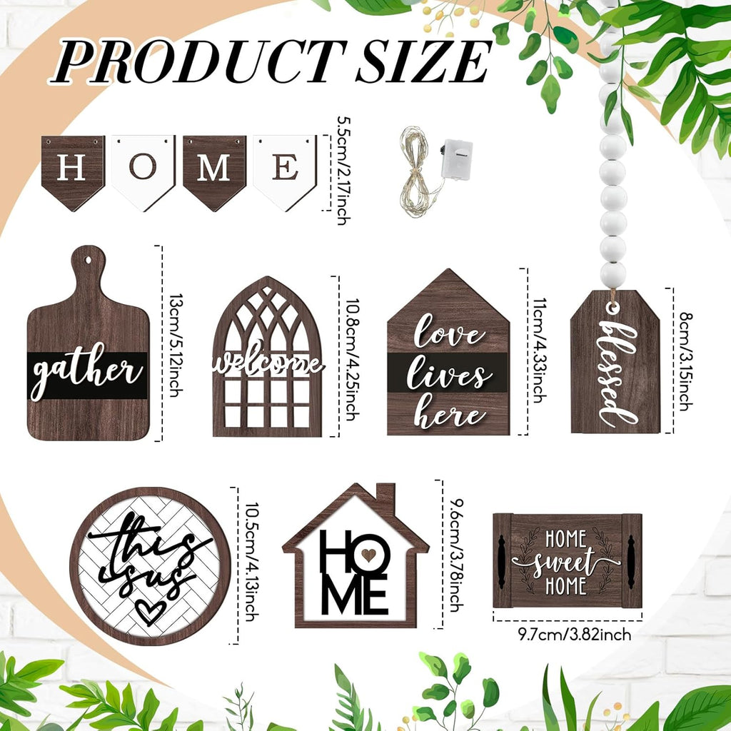 Home Tiered Tray Decor This is us Rustic Wooden Signs - Set of 11