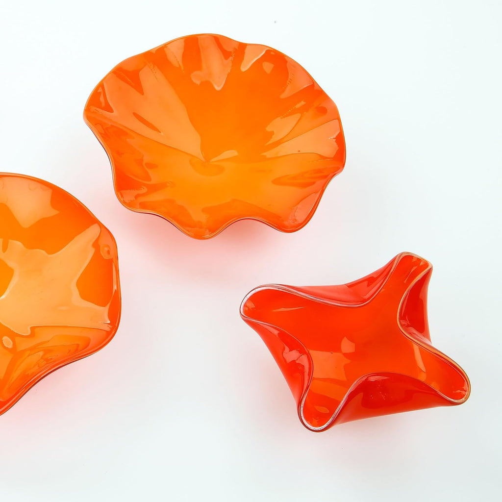 Hand Blown Glass Wall Art Sculpture - Set of 5