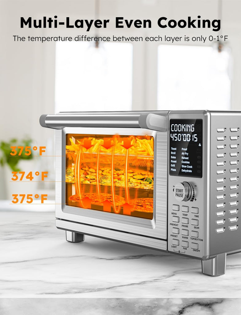 Bravo XL Pro Air Fryer Toaster Oven, Improved 100% Super Convection, Quicker & Crispier Results, 100 Presets, Multi