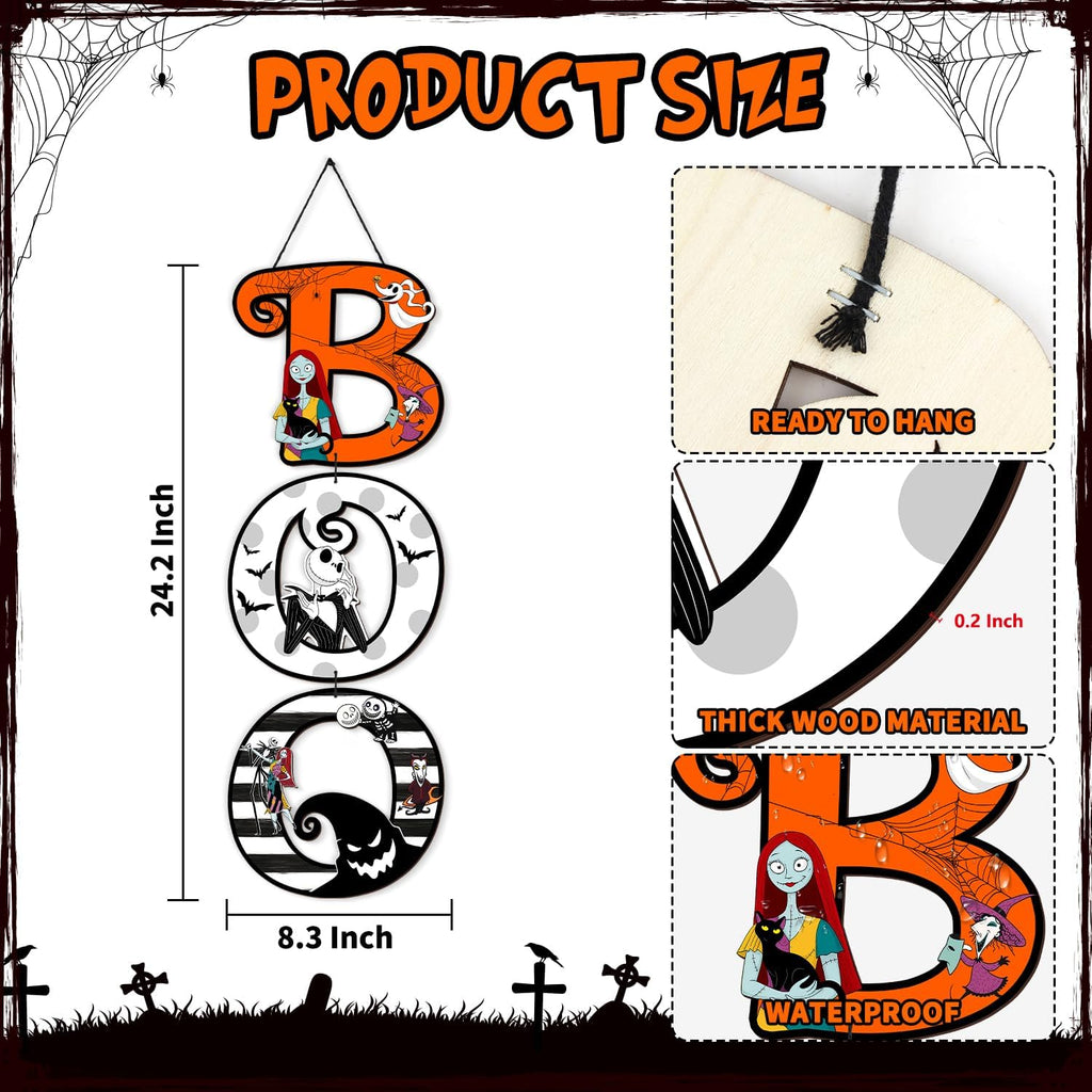 Halloween Nightmare Christmas Decorations Wooden Hanging Door Sign