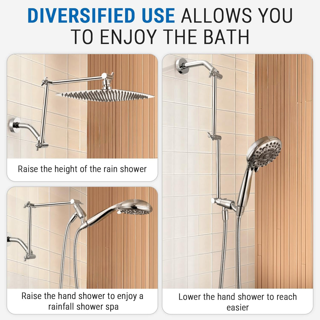 18 Inch Solid Brass Shower Head Extension Arm (Chrome)