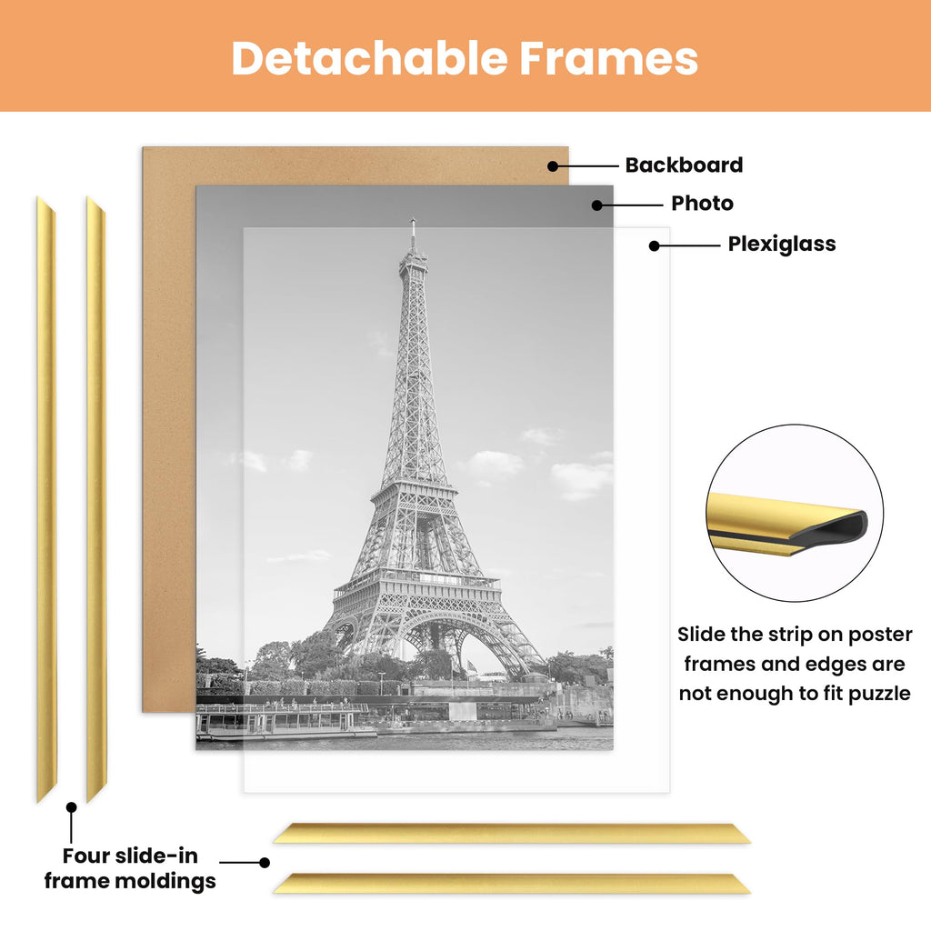 11x17 Poster Frame, Easy Slide-In Assembly, Gold, 3 Pack