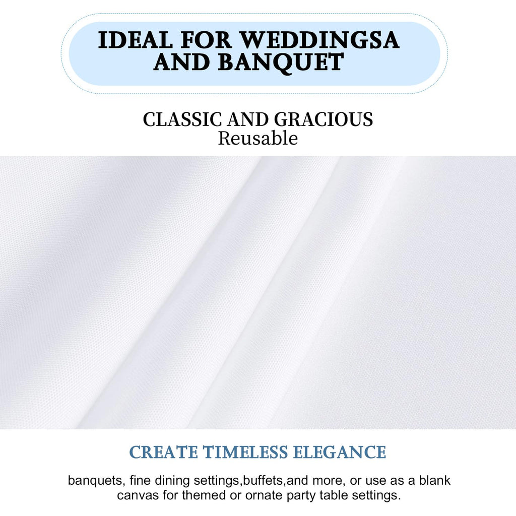 10 Pack Table 60 x 102 Inch Tablecloths for 6 Foot Rectangle Tables. Stain and Winkle Resistant Polyester Washable