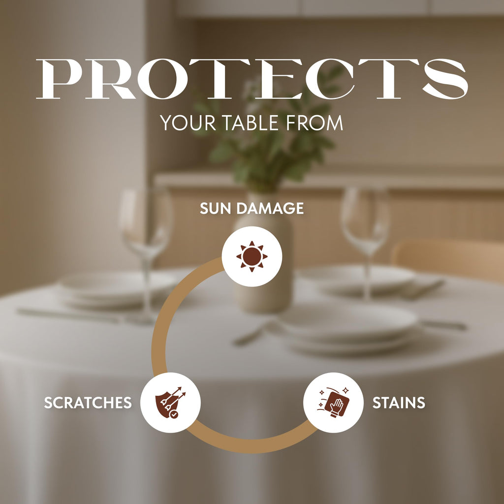 2 Pack] White Round Tablecloths 90 Inch [Perfect Size for 30-60 Inch Tables] 200 GSM Premium Quality Textured