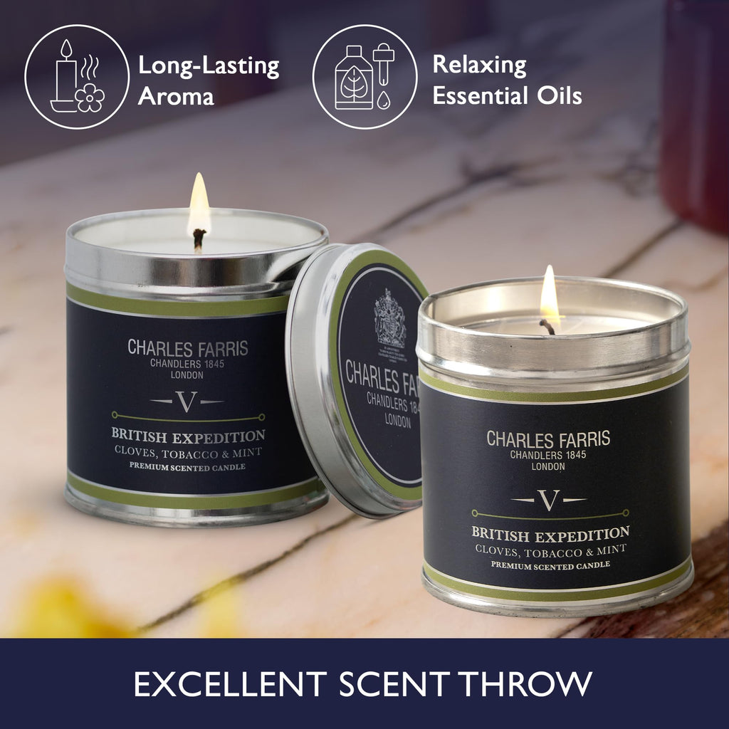 Luxury Scented - Tin, Hand-Poured, Long Lasting, Clean Burning, 300g / 10.5oz, Burns for up to 40 Hours, Made in