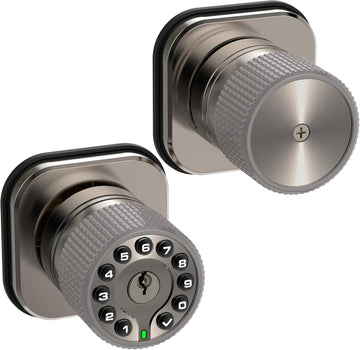 Keyless Entry Knob Lock with Keypad and Key,Auto Lock,Waterproof,Easy to Install and Program, Work with 4 AAA