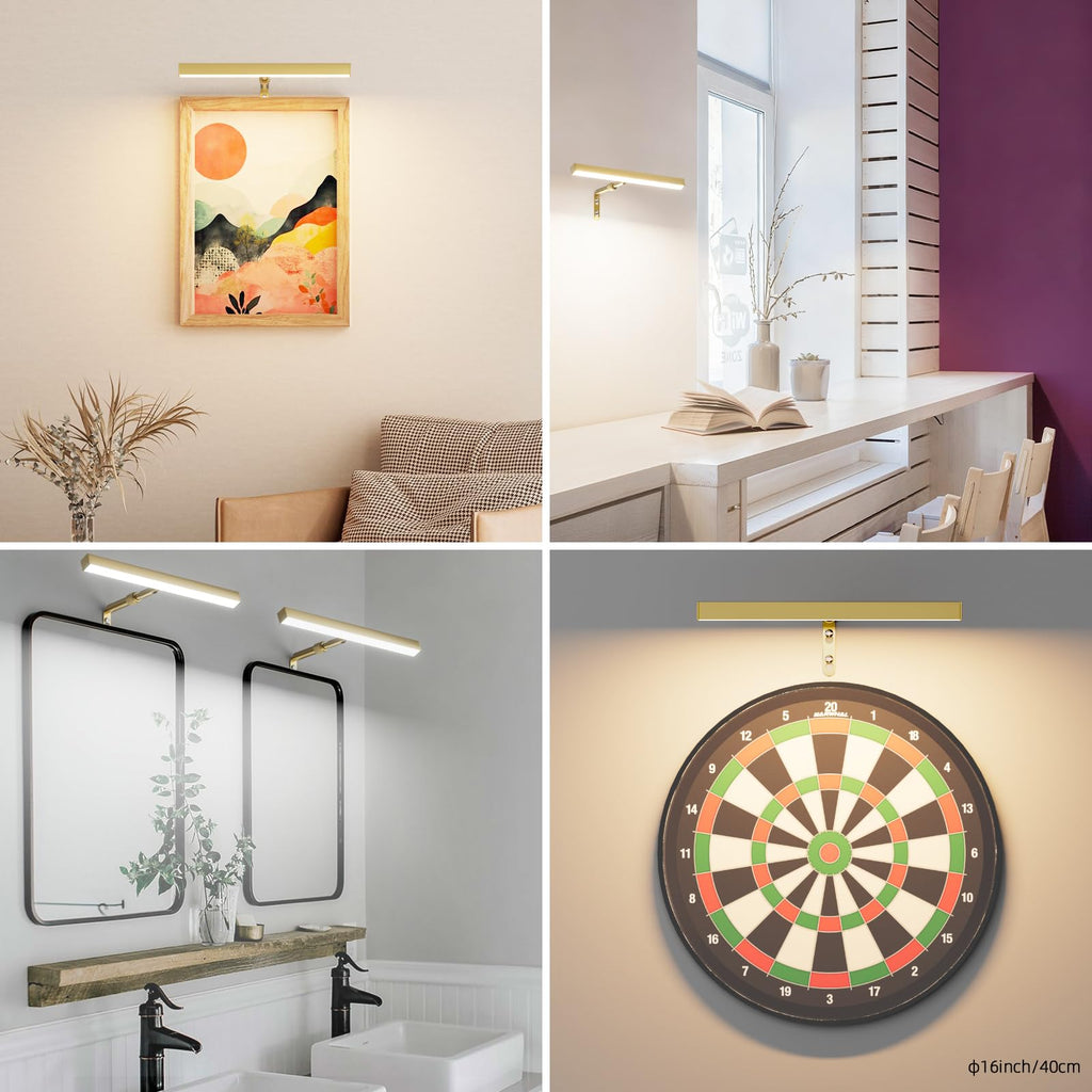 4W Plug in Picture Light for Paintings with Remote Control, 12" LED Art Display Lighting for Gallery, Dartboard