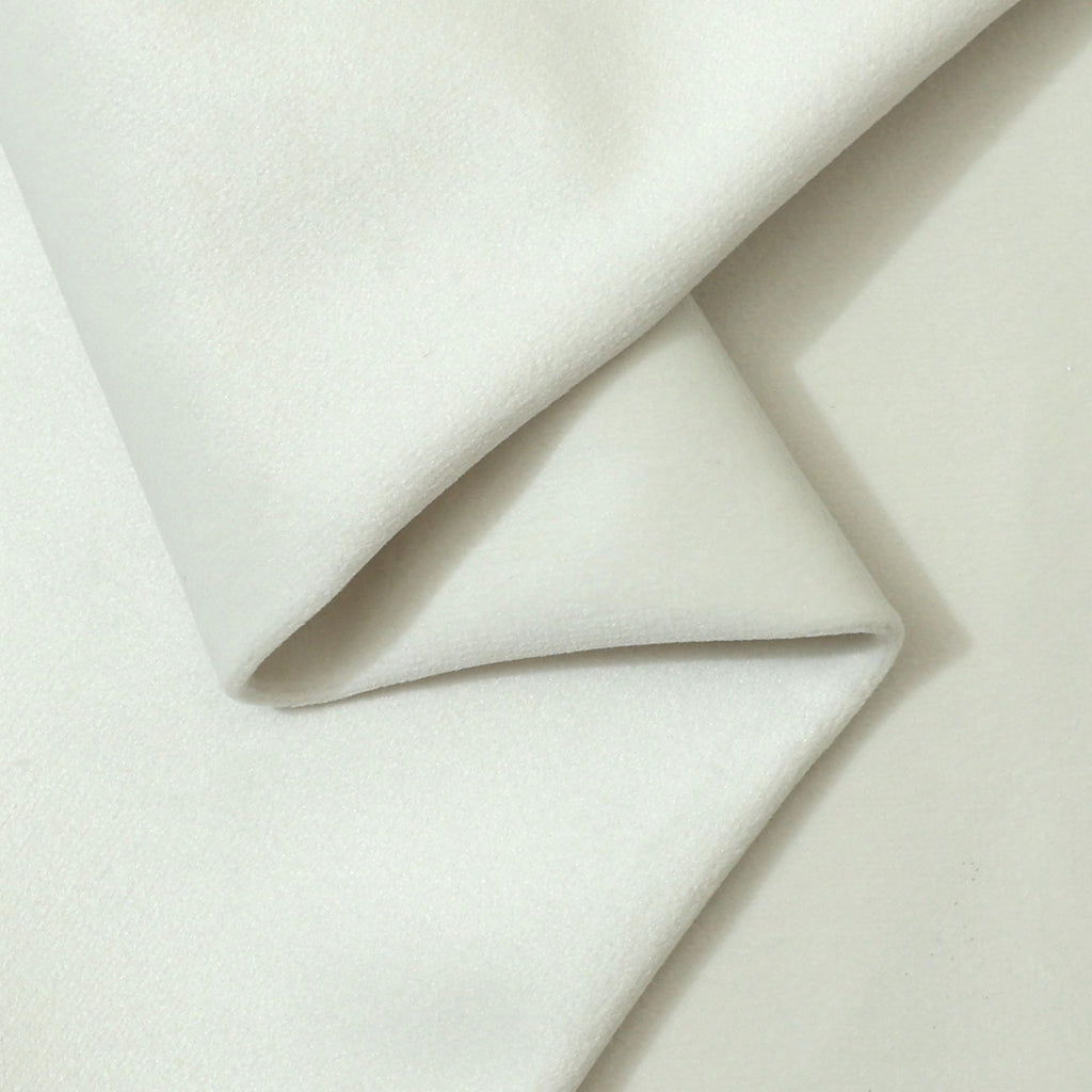 Velvet Upholstery Fabric, 58 inches Wide (Off-White, Half Yard)