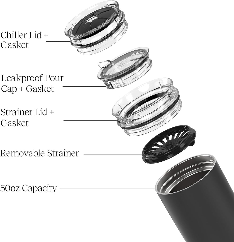 Togosa 2-in-1 Wine Chiller Bucket & Pitcher | 100% Leakproof Locking Lid | Portable Chiller Fits Most Wine