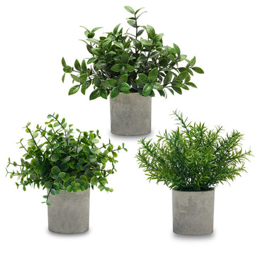 3 Pack Small Potted Fake Plants for Desk Shelf Bedroom Decor