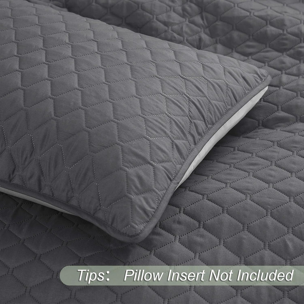 Ultrasonic Reversible Full Queen Quilt Bedding Set with Pillow Shams, Lightweight Quilts Queen, Soft Bedspreads Bed
