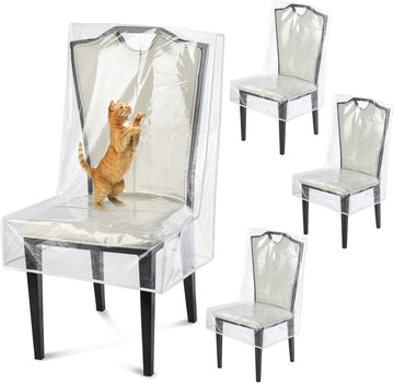 Dining Chair Covers, Waterproof Kitchen Chair Protectors, Clear Plastic Seat Chair Protector, Keep Your Chair Away from