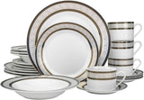 57-pc Banquet Dinnerware Set, Luxury Tableware Dining Service for 8 (Greek Key Dark)