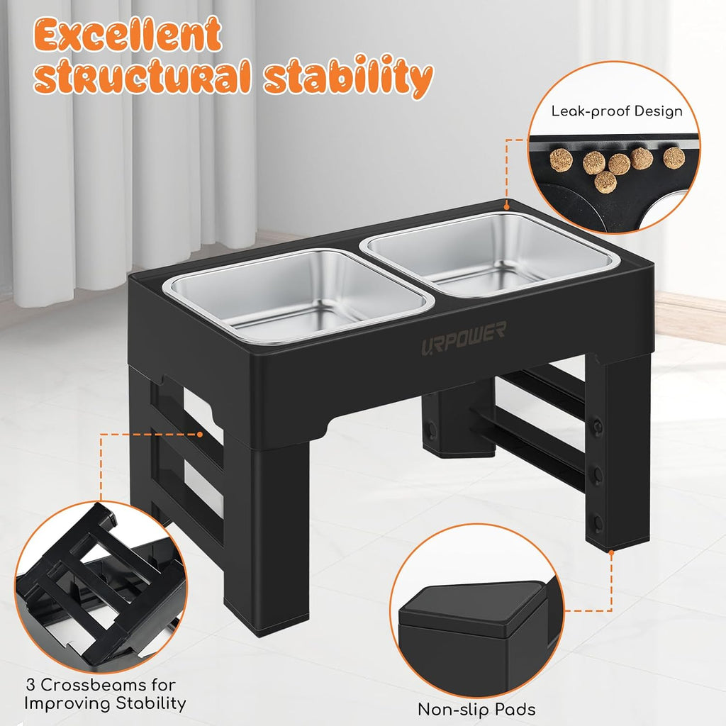 Raised Dog Bowls 4 Height Adjustable Elevated Bowl Stand