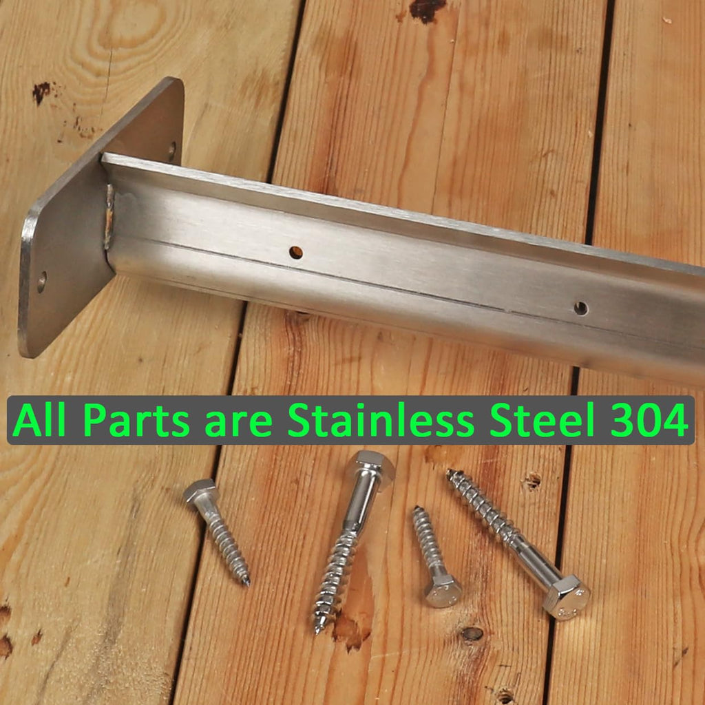 2-Pack Cable Railing Post 36inch Stainless Steel Pre-drilled Intermediate Post/Studdle Pickets for 1/8" Deck Cable