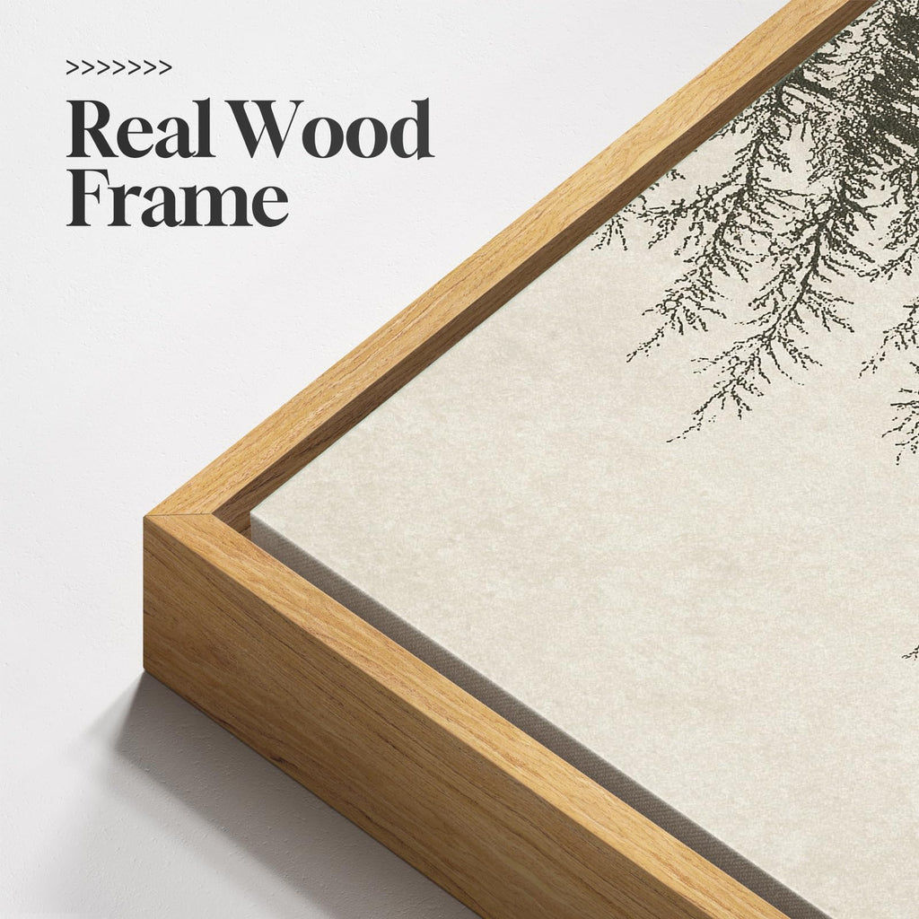 Framed Vertical Vintage Tree Sketch Wall Art, 20x40 Inch