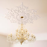 35.4'' Large PU Ceiling Medallion Combination Decorative 2.36'' ID French Style Chandelier Base Ceiling Medallion for