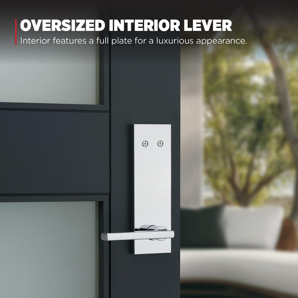 Caerus Front Door Lock & Deadbolt Set, Entry Handleset with Interior Reversible Lever, Polished Chrome, Dummy