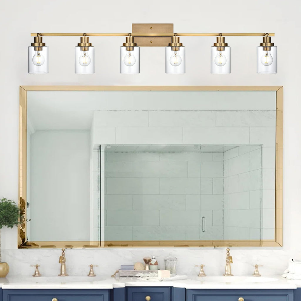6 Light Multi-Directional Rotating Track Lighting Kit Brass