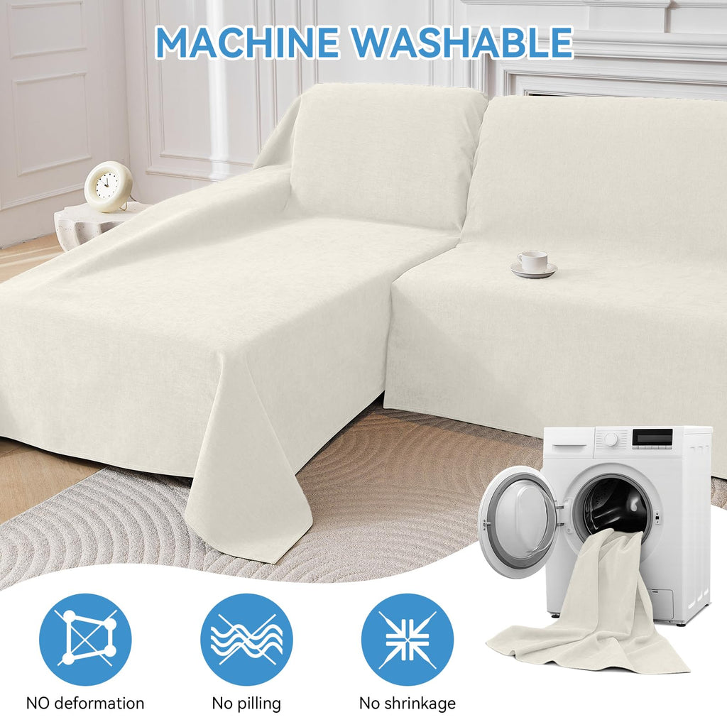 100% Waterproof Sectional Couch Covers, 2 Pieces L Shaped Sofa Cover, XX-L