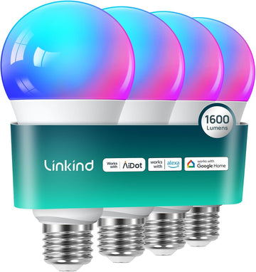 A21 Smart Light Bulbs, Compatible with Alexa/Google Home, 4 Pack