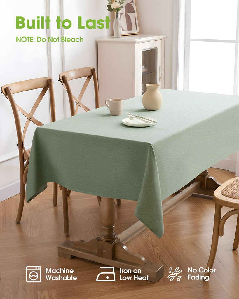 Rectangle Linen Tablecloth Waterproof & Stain Resistant, Wrinkle-Free Table Cloth Adds Elegance and Protection, Ideal