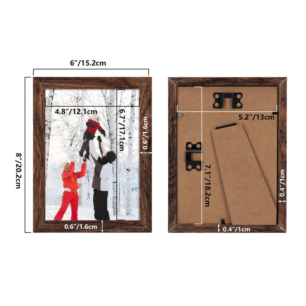 5x7 Picture Frame Bulk Set of 18, Distressed Brown Photo Frame