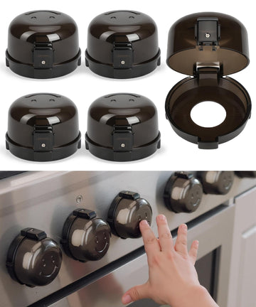 Bates- Stove Knob Safety Covers, 5 Pack Black Universal Size
