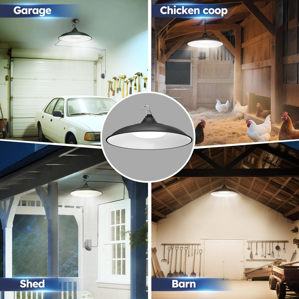 Solar Shed Lights Indoor Outdoor, Motion Sensor Pendant Light Daytime Available with Remote & Button Control