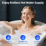 Nature Gas Tankless Water Heater, Indoor Max 3.6 GPM, 80