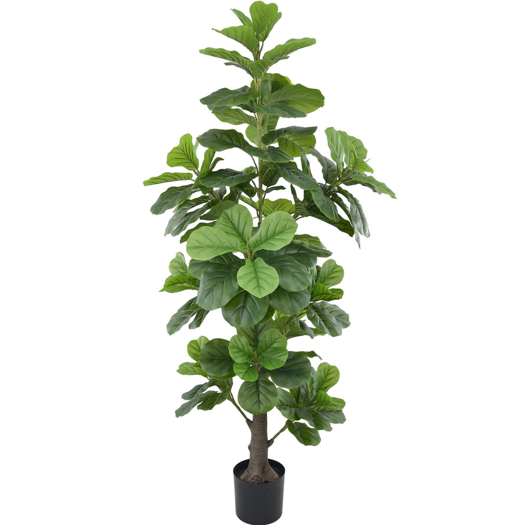 Artificial Fiddle Leaf Fig Tree 6FT(72in) Tall Faux Tree with Large Realistic Trunks and Big Leaves, Fake Floor