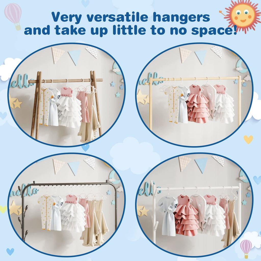 Baby Hangers 60Pack White Baby Clothes Hangers Bulk Kids Plastic Hangers Toddler/Infant Hangers for Closet