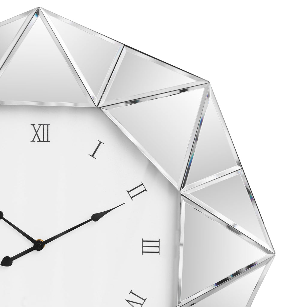 Decorative Wall Clock, 22 inch Mirrored Large Wall Clock