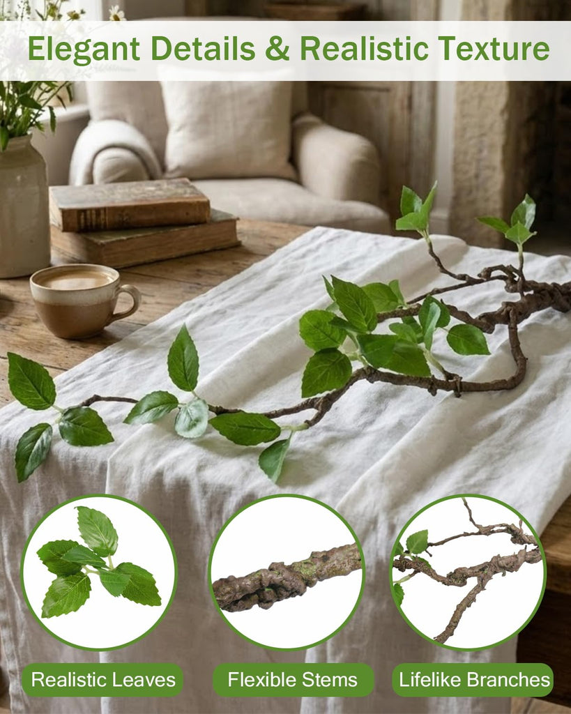 Vase with Greenery, 1 pc Artificial Stem with Black Vase, 20" Decorative Fake Plants Indoor, Small Plant Living Room