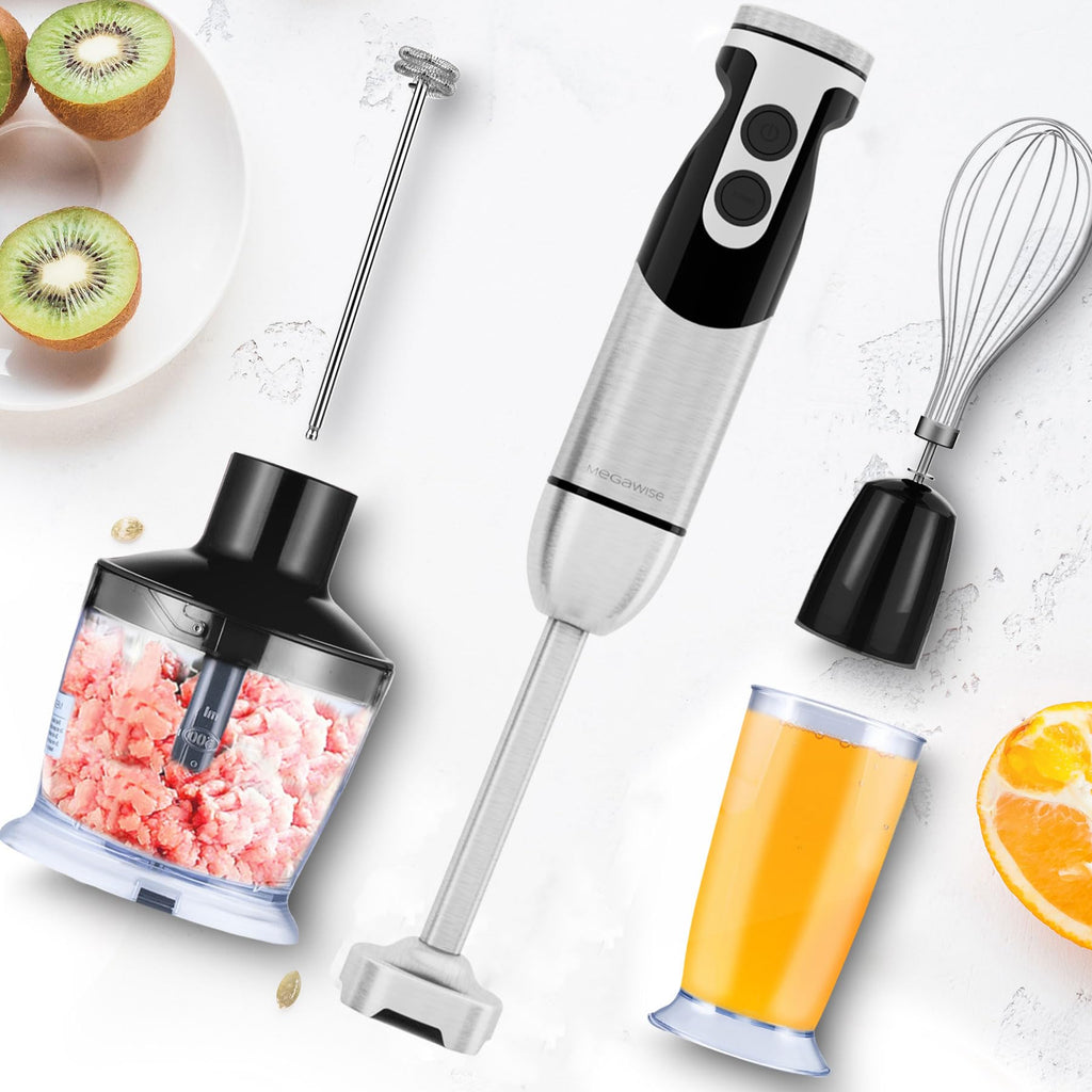 Hand Blender, Multi-Attachment Immersion Blender with Chopper