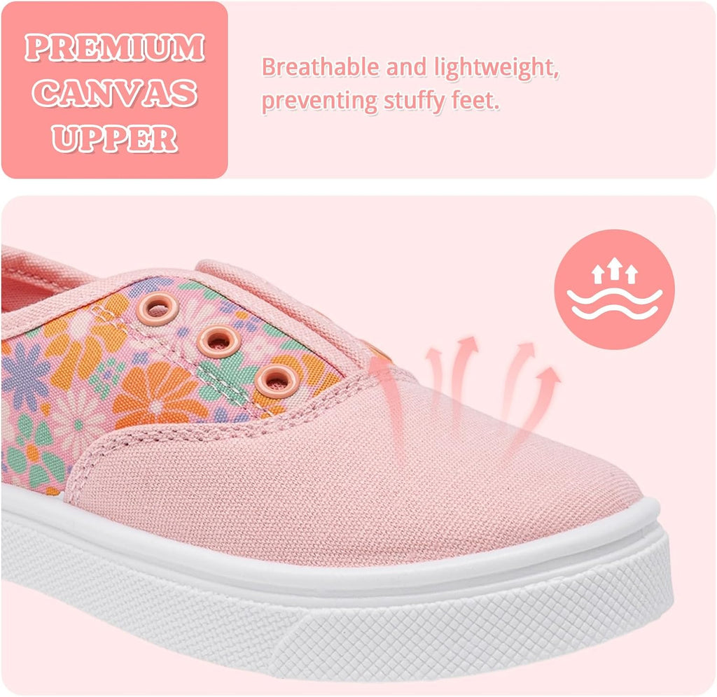 Toddler Slip on Shoes for Boys Girls Classic Walking Canvas School Sneaker Lightweight Little Kid Flat