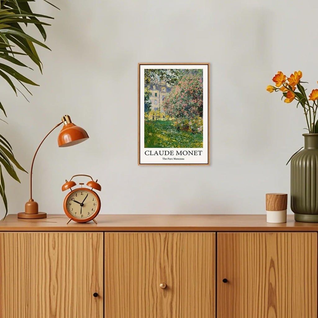 Claude Monet Framed Canvas Wall Art, The Parc Monceau Paintings Wall Decoration, Impressionist Famous Oil Painting
