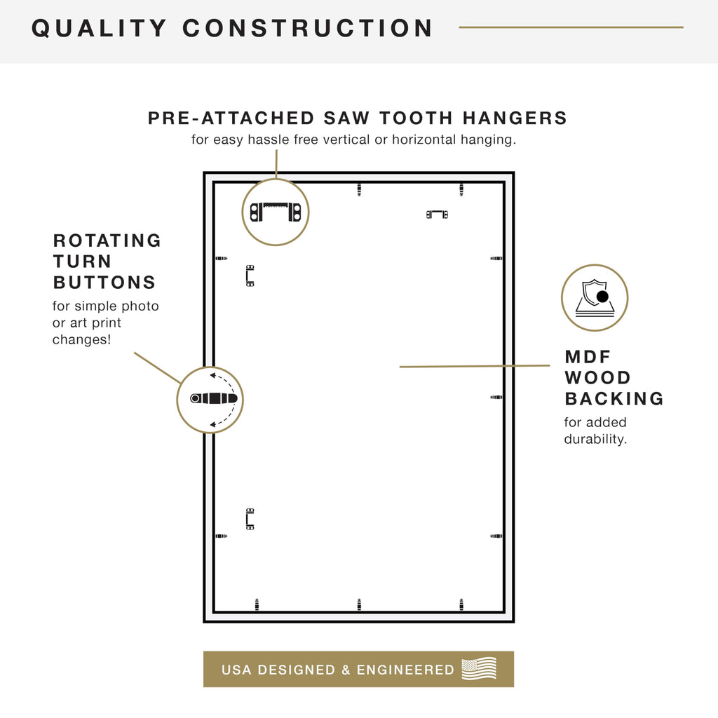 Studio Gallery Movie Poster Frame, 27x40, Black Woodgrain, 2-Pack