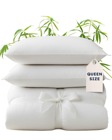 100% Viscose Derived from Bamboo Duvet Cover Set - White Cooling Duvet Cover with Pillowcases - Silky Soft Like Silk
