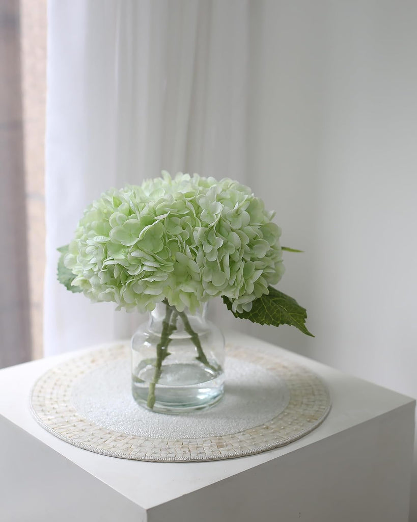 Real Touch Artificial Flowers Hydrangea in Vase Decoration,Artificial Hydrangeas Centerpieces for Tables, Lifelike