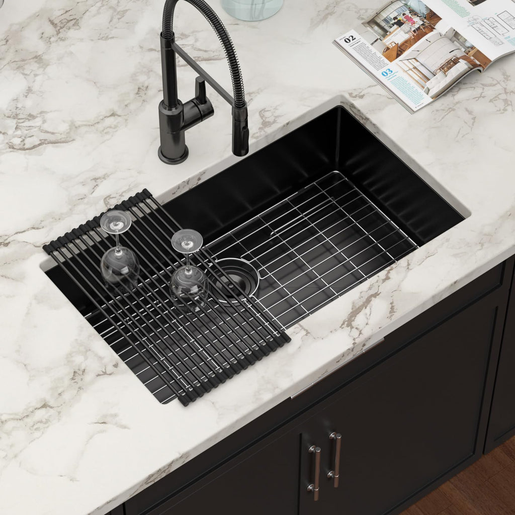 33 Inch Matte Black Undermount Kitchen Sink