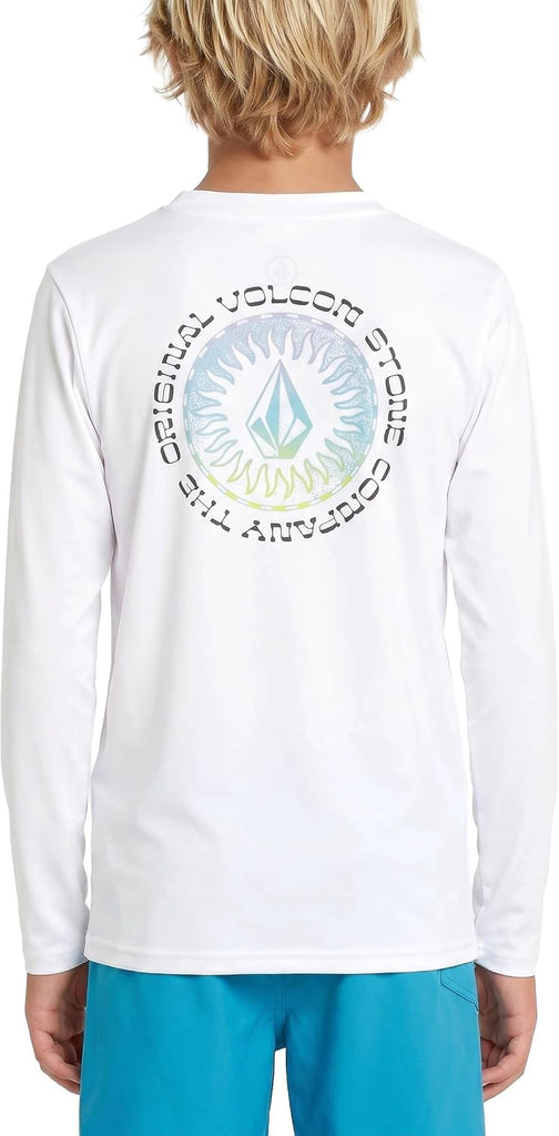 Boys' Long Sleeve Rashguard- UPF 50+ Sun Protection, Quick-Dry Swim Top- Big Boys